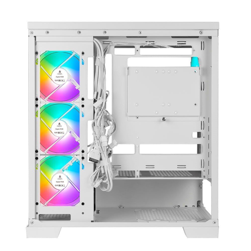Case Azza Cove | Midi Tower | RGB | Tempered Glass | Wit