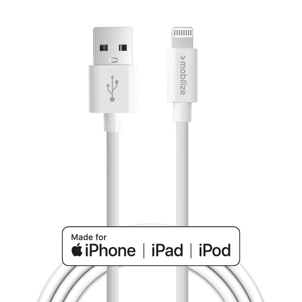 Mobilize Cable Usb To Apple Mfi Lightning 1M. 12W White - Essentify