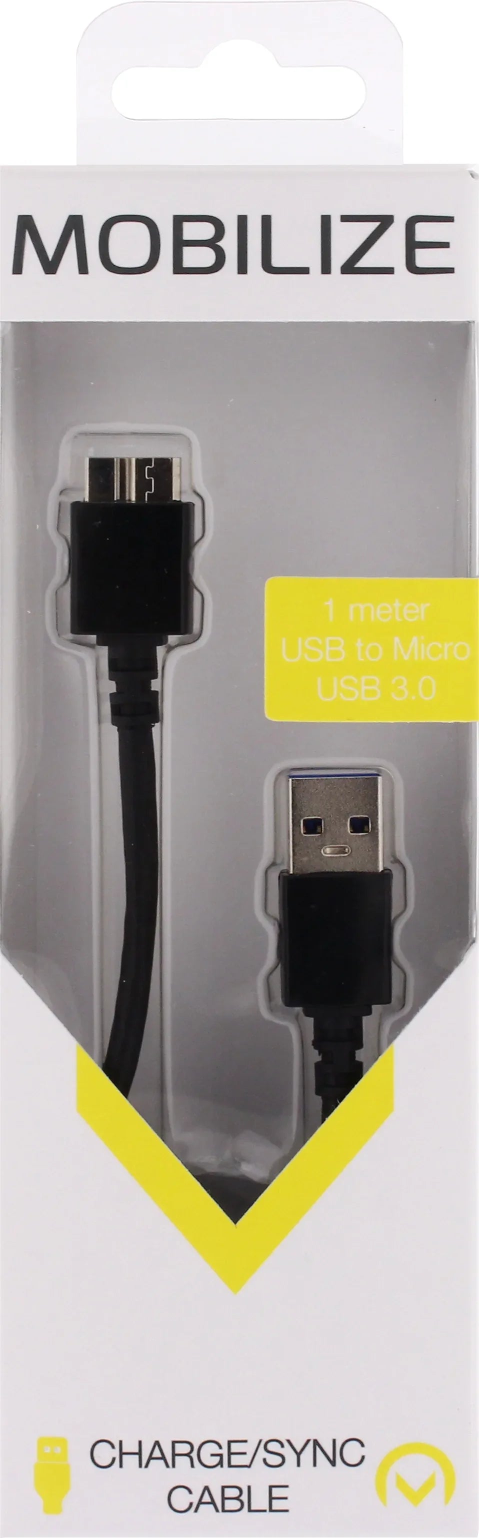 Mobilize Cable Usb To Micro Usb 3.0 1M. Black - Essentify