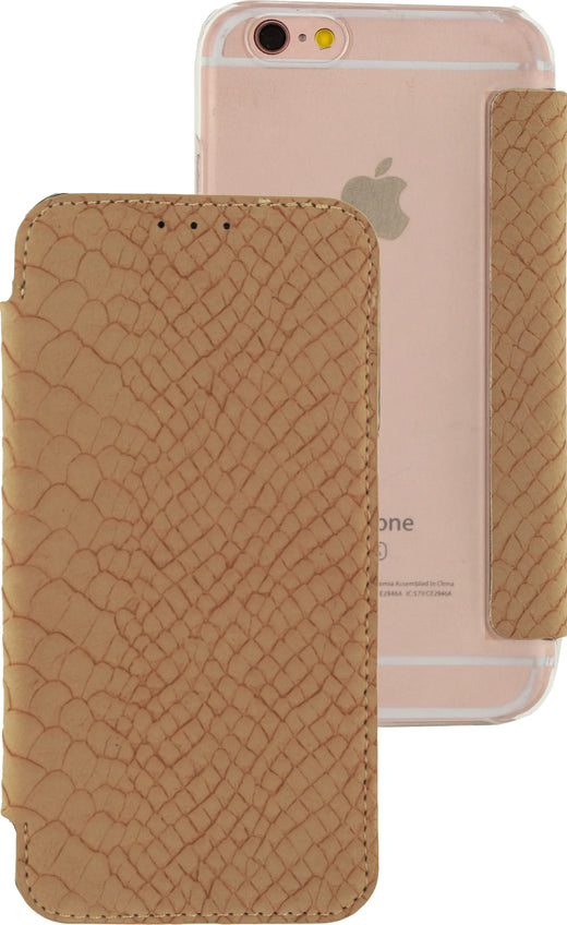 Mobilize Slim Gelly Booklet Apple Iphone 6/6S Soft Snake Creamy Rose - Essentify