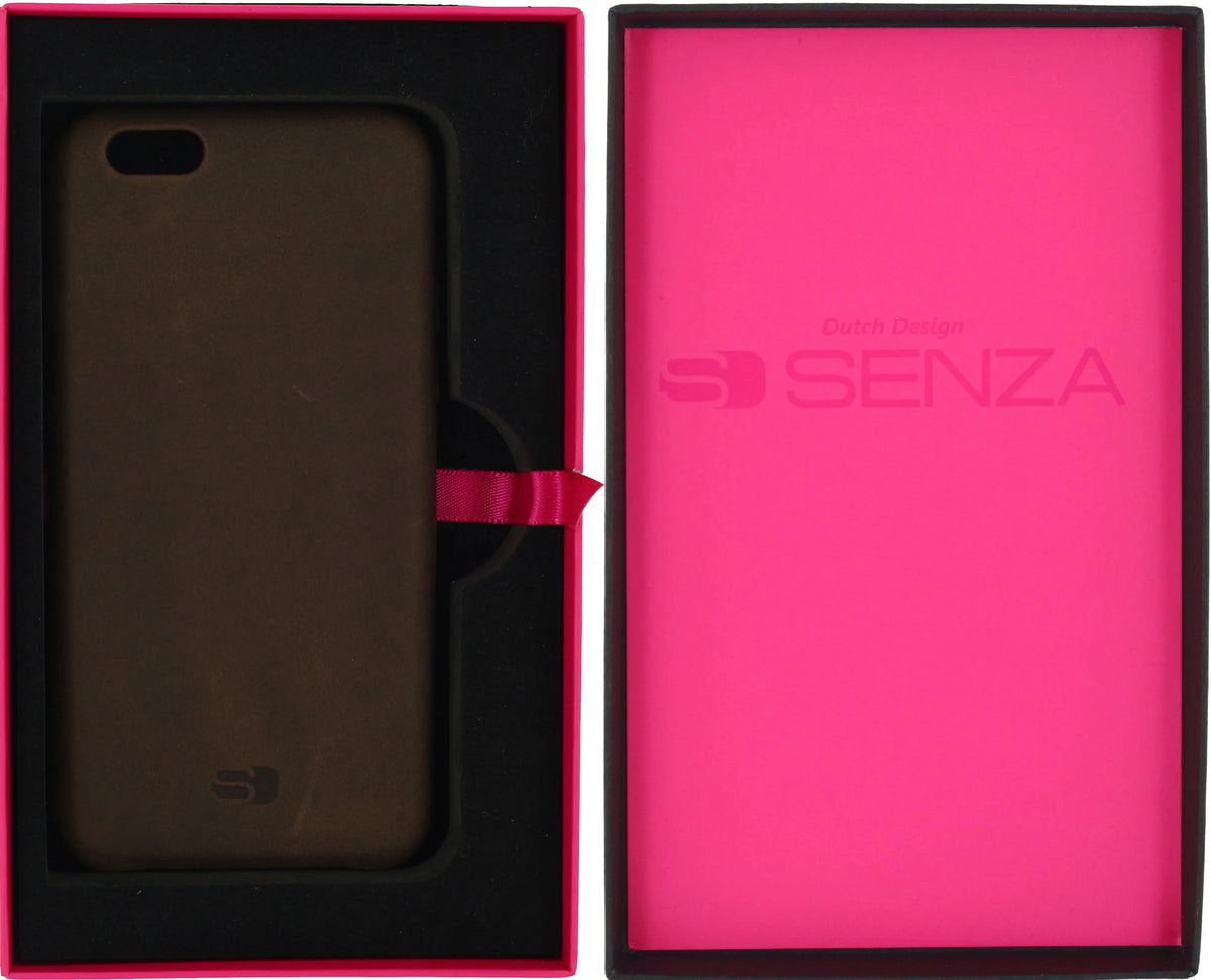 Senza Raw Leather Cover Apple Iphone 6/6S Chestnut Brown - Essentify