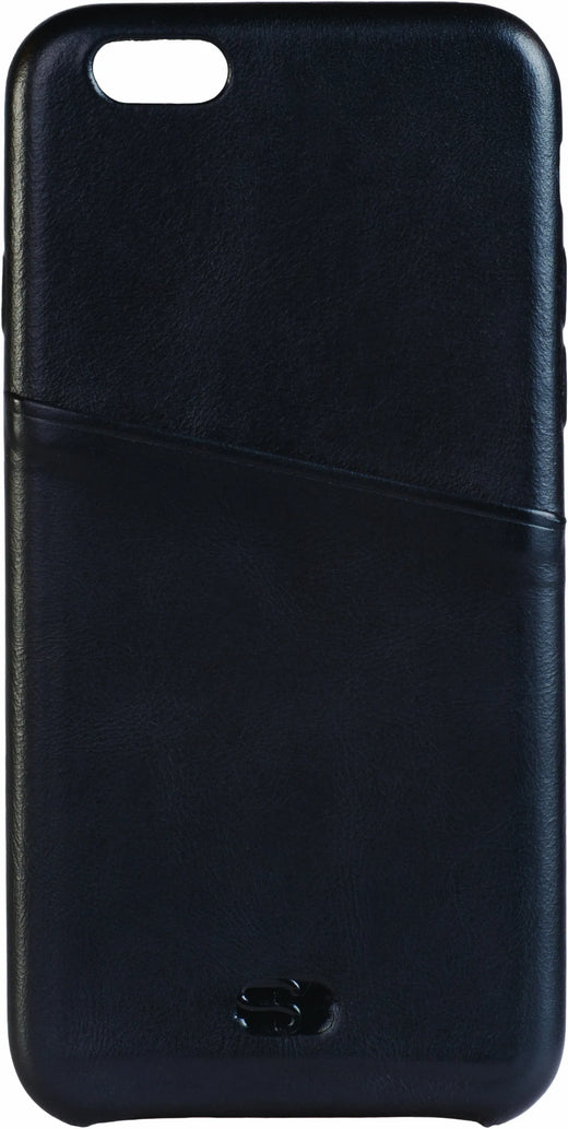 Senza Pure Leather Cover With Card Slot Apple Iphone 6/6S Deep Black - Essentify