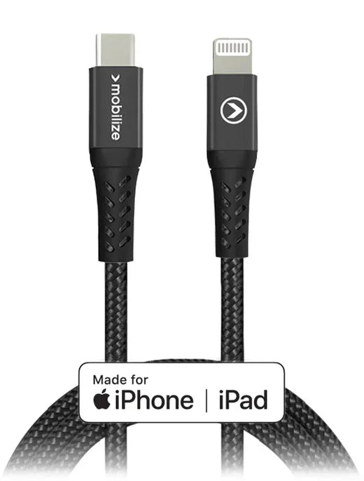 Mobilize Strong Nylon Cable Usb-C To Mfi Lightning 1M. 60W Black - Essentify