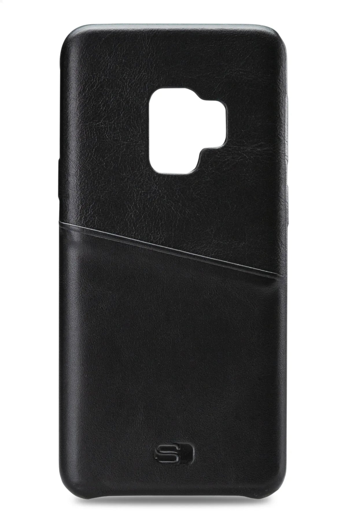 Senza Pure Leather Cover With Card Slot Samsung Galaxy S9 Deep Black - Essentify