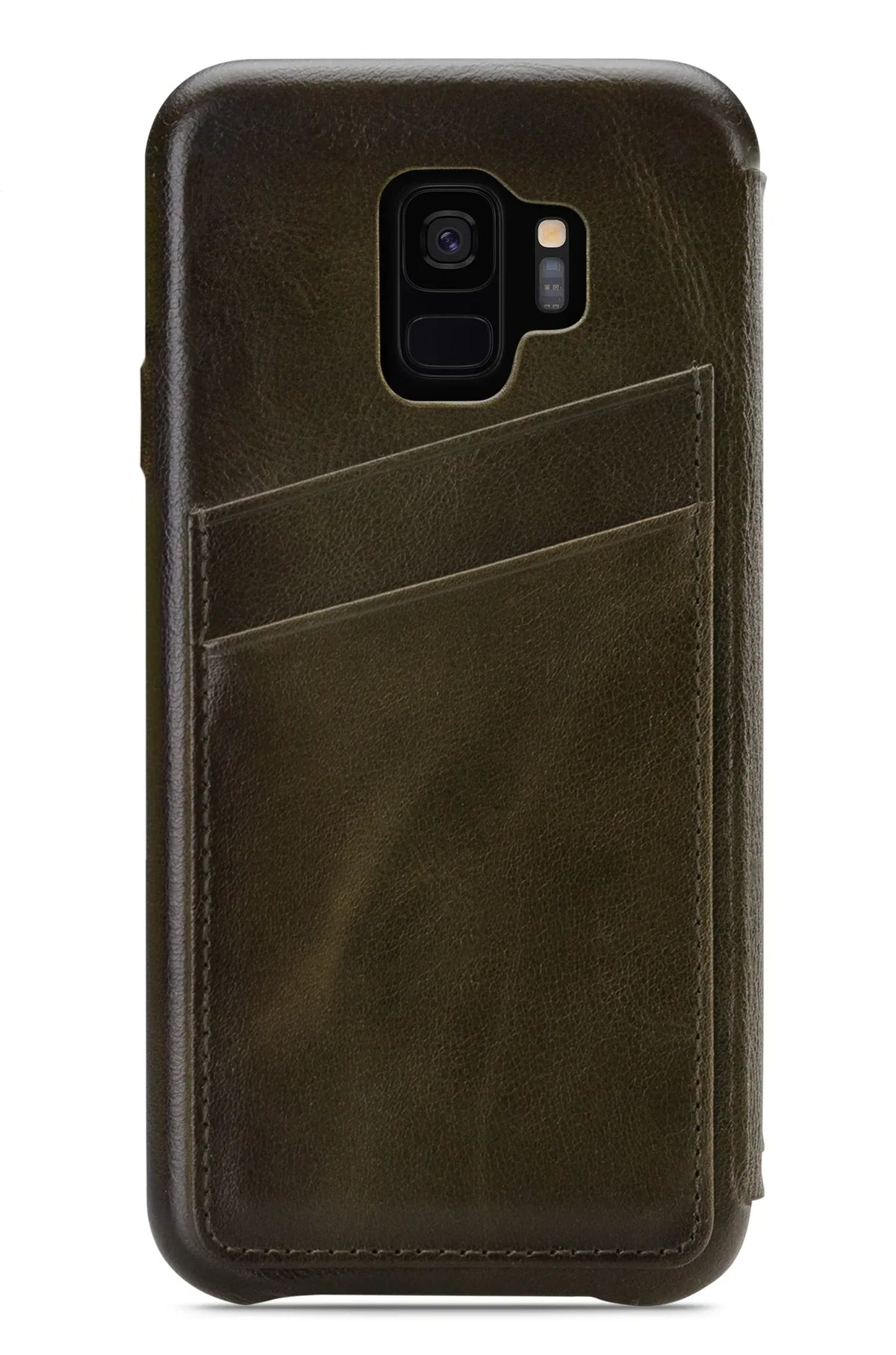 Senza Desire Skinny Leather Wallet Samsung Galaxy S9 Burned Olive - Essentify