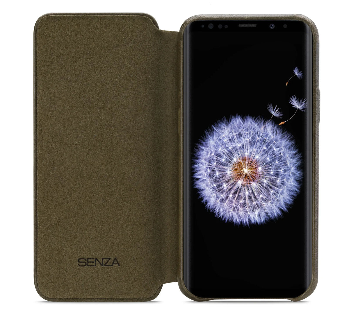 Senza Desire Skinny Leather Wallet Samsung Galaxy S9 Burned Olive - Essentify