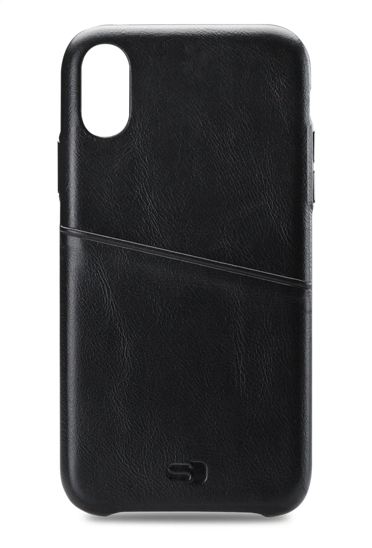Senza Pure Leather Cover With Card Slot Apple Iphone Xs Max Deep Black - Essentify