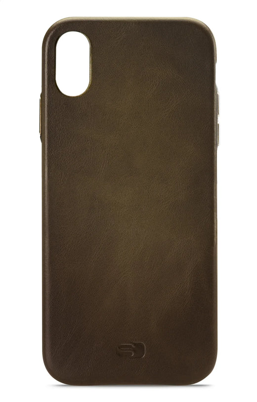 Senza Desire Leather Cover Apple Iphone Xs Max Burned Olive - Essentify
