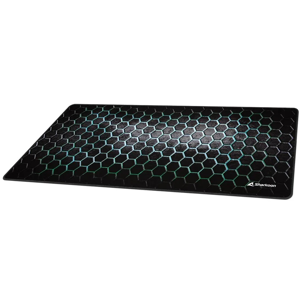 Sharkoon SKILLER SGP30 | Gaming-muismat | XXL-formaat (900 x 400 mm) | Waterafstotend textiel | Antislip rubberen onderzijde | Zwart/Groen - Essentify