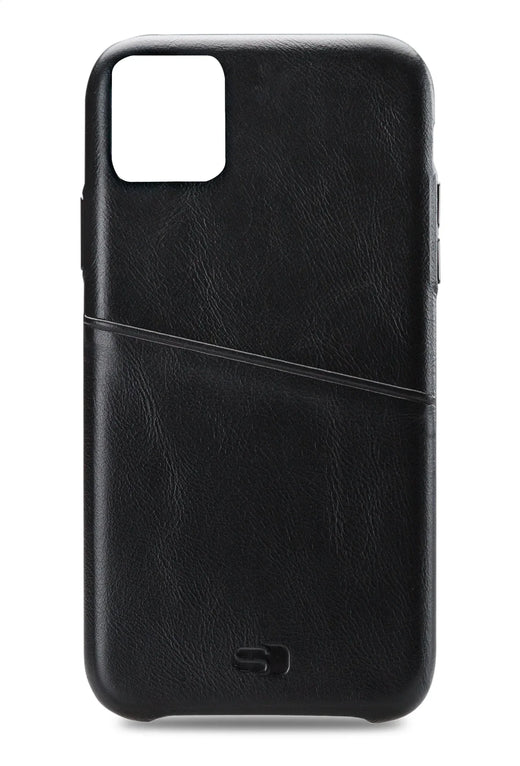 Senza Pure Leather Cover With Card Slot Apple Iphone 11 Pro Deep Black - Essentify