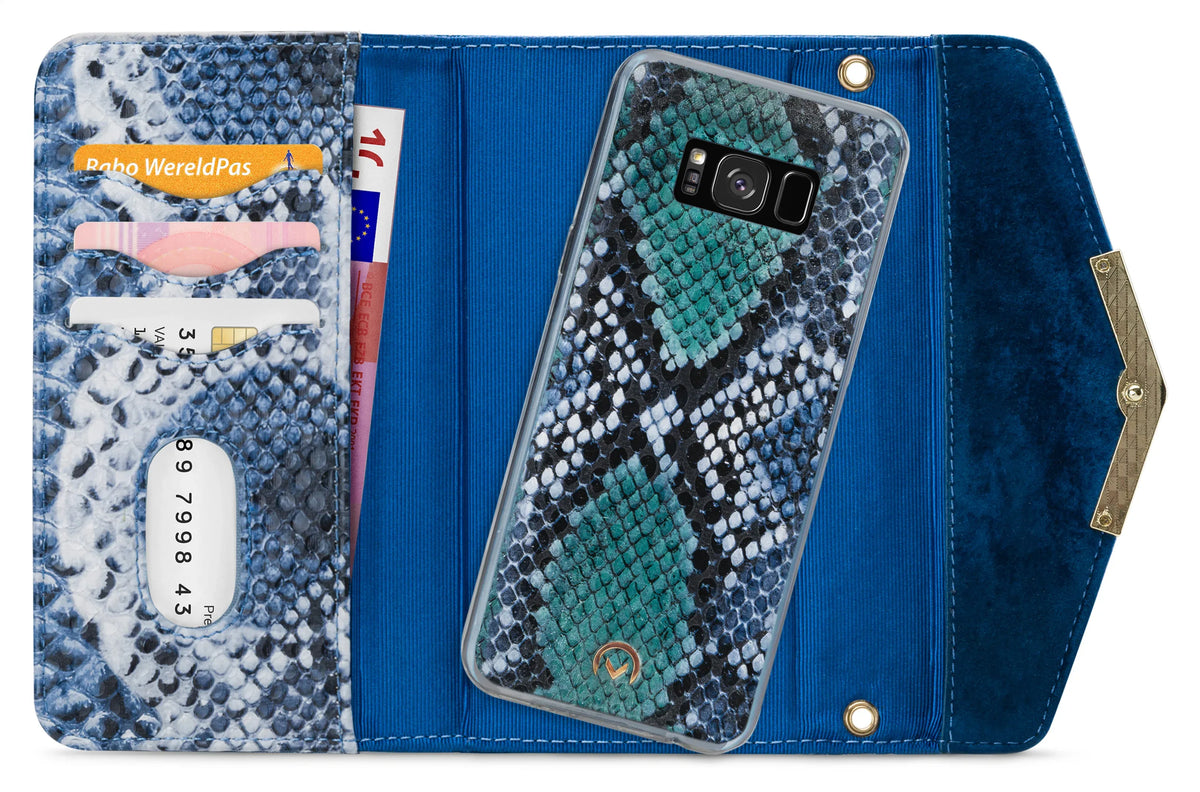 Mobilize 2In1 Gelly Velvet Clutch For Samsung Galaxy S8 Royal Blue Snake - Essentify