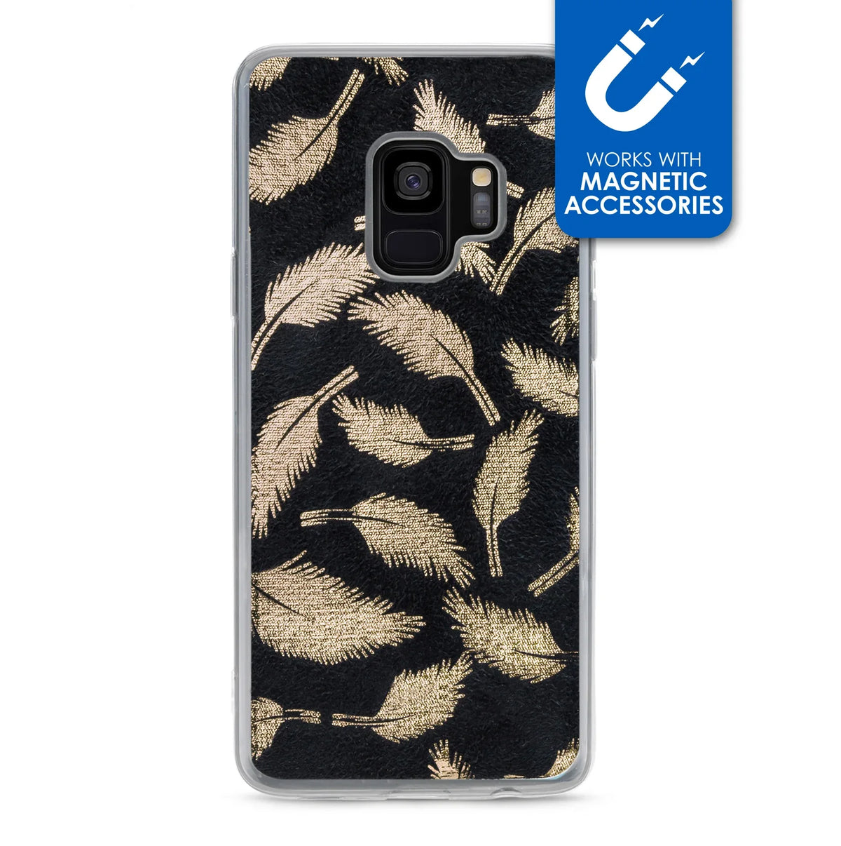 My Style Magneta Case For Samsung Galaxy S9 Golden Feathers - Essentify