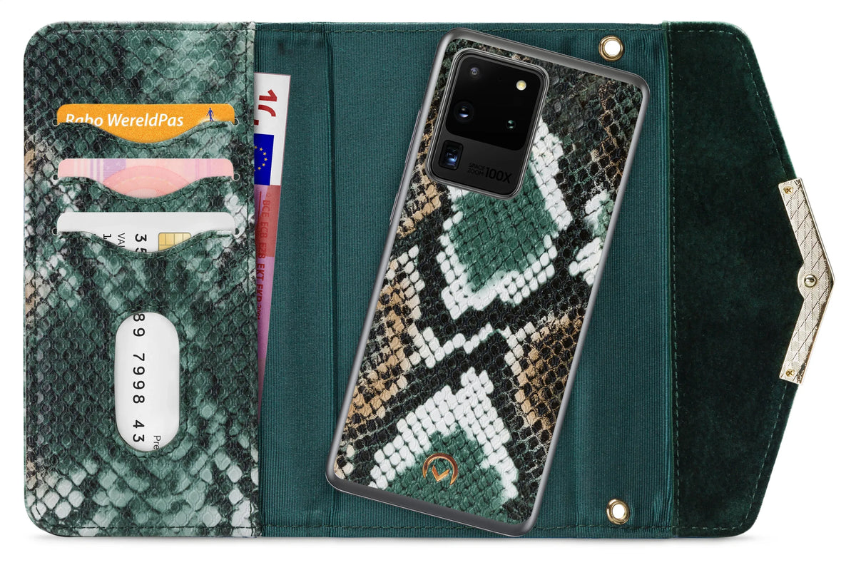 Mobilize 2In1 Gelly Velvet Clutch For Samsung Galaxy S20 Ultra/S20 Ultra 5G Green Snake - Essentify