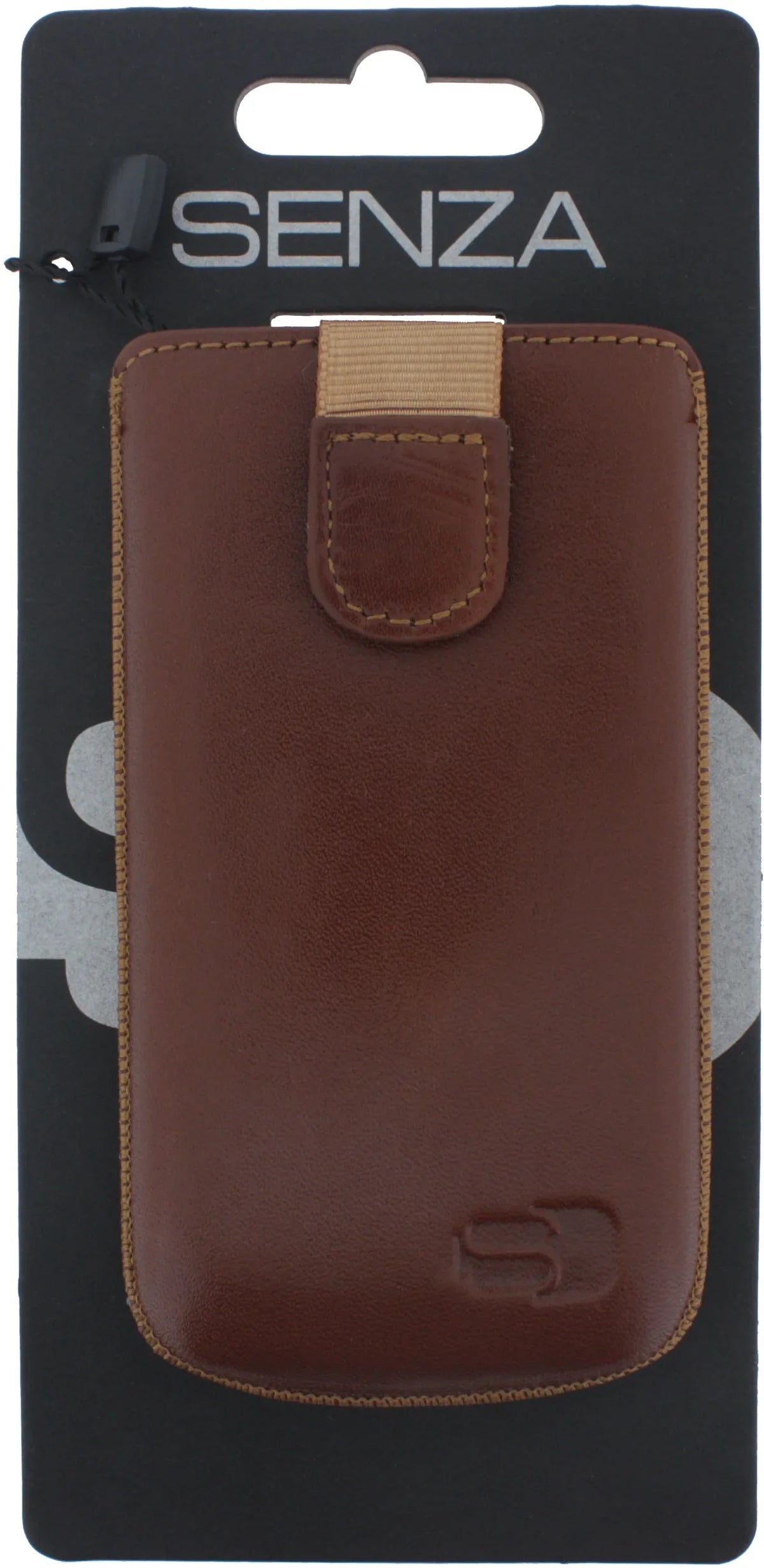 Senza Leather Slide Case Cognac Size S - Essentify