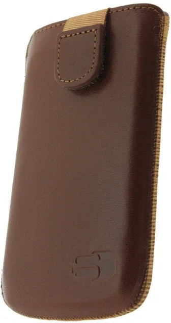 Senza Leather Slide Case Cognac Size S - Essentify