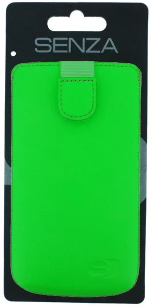 Senza Leather Slide Case Neon Green Size Xxl - Essentify