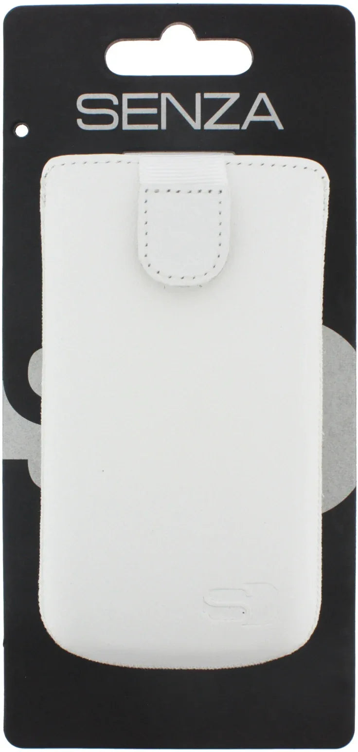 Senza Leather Slide Case White Size M - Essentify