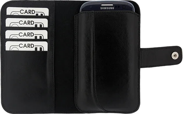 Senza Leather Wallet Slide Case Black Size Xxl - Essentify