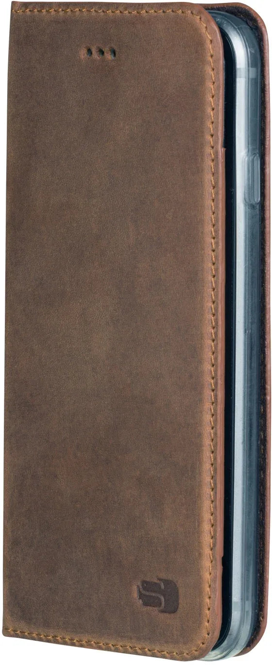 Senza Raw Leather Booklet Apple Iphone 6/6S Chestnut Brown - Essentify