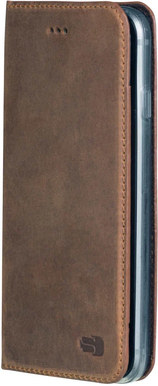Senza Raw Leather Booklet Apple Iphone 6/6S Chestnut Brown - Essentify