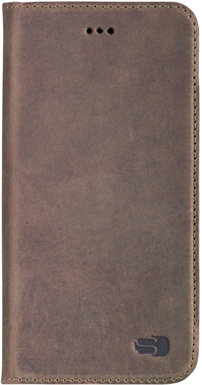 Senza Raw Leather Booklet Apple Iphone 6/6S Chestnut Brown - Essentify