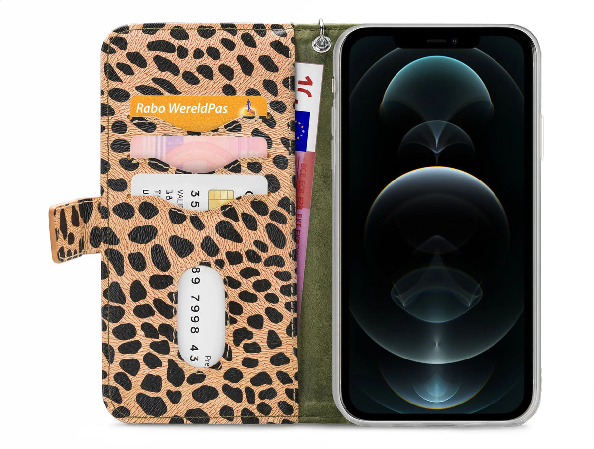Mobilize 2In1 Magnet Zipper Case Apple Iphone 12 Pro Max Olive/Leopard - Essentify