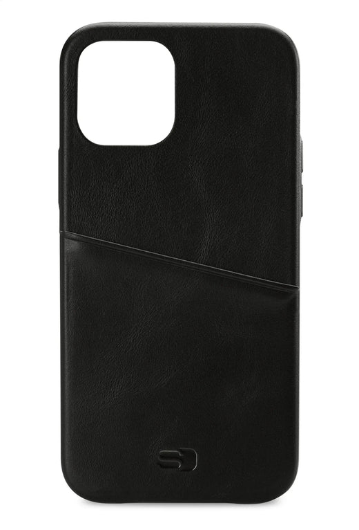 Senza Pure Leather Cover With Card Slot Apple Iphone 12/12 Pro Deep Black - Essentify