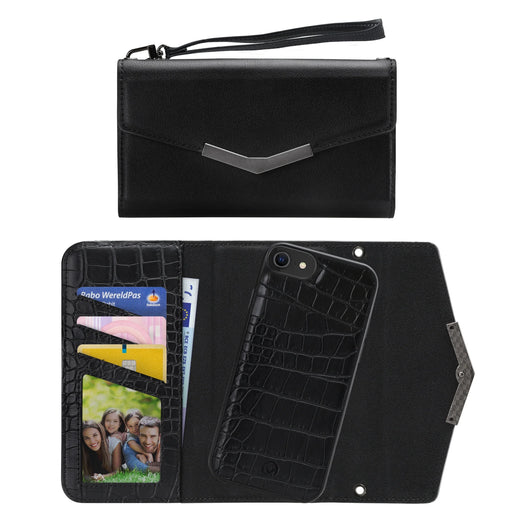 Mobilize 2In1 Elegant Magnet Clutch Apple Iphone 6/6S/7/8/Se (2020/2022) Black Croco - Essentify