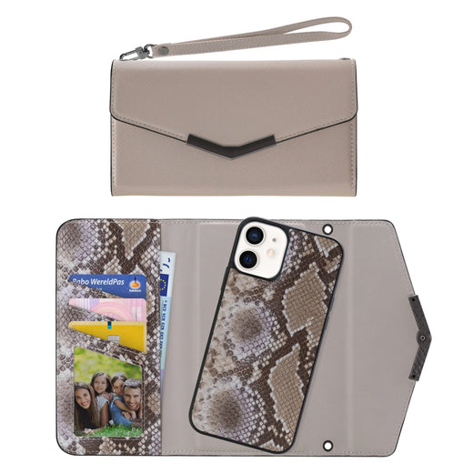 Mobilize 2In1 Elegant Magnet Clutch Apple Iphone 12 Mini Beige Snake - Essentify