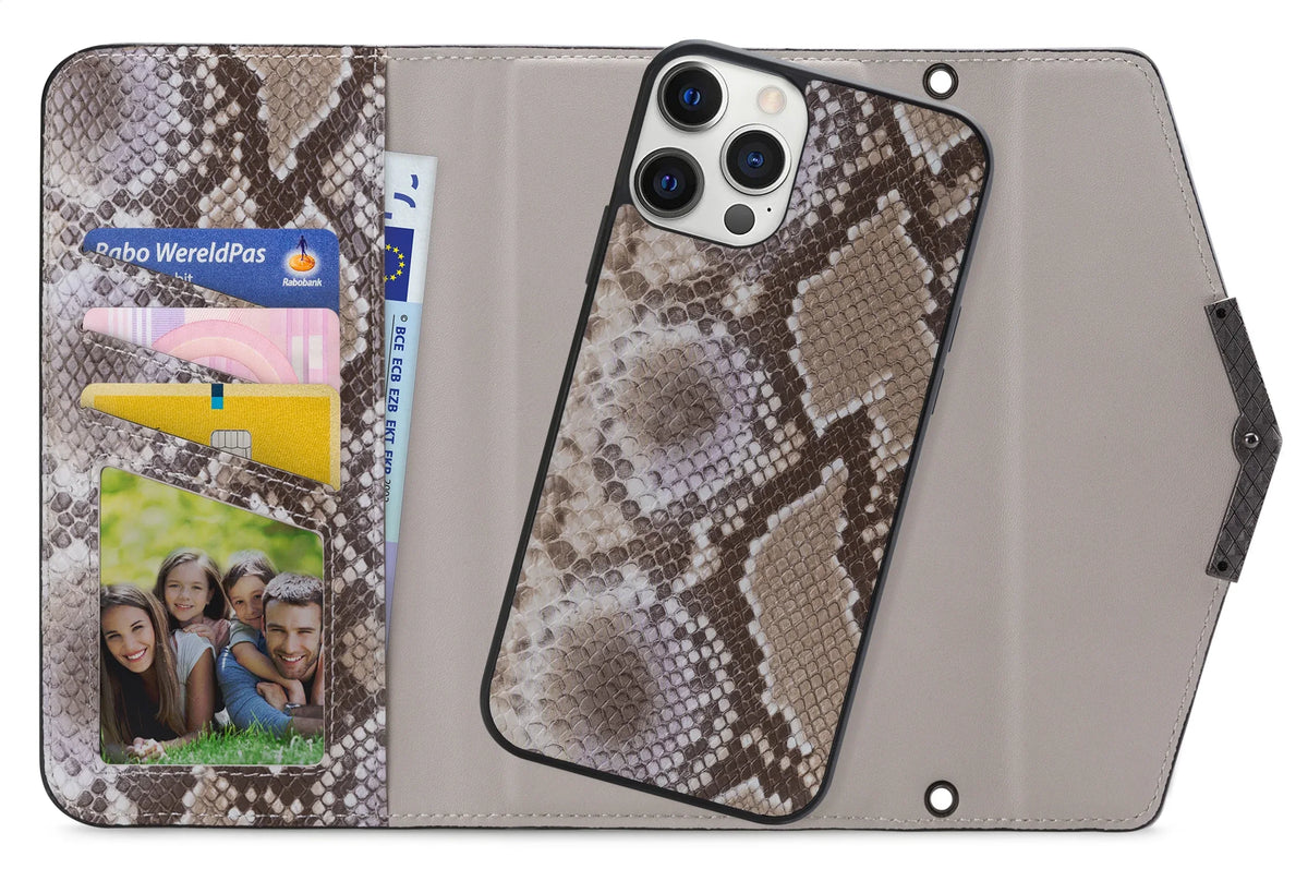 Mobilize 2In1 Elegant Magnet Clutch Apple Iphone 12 Pro Max Beige Snake - Essentify