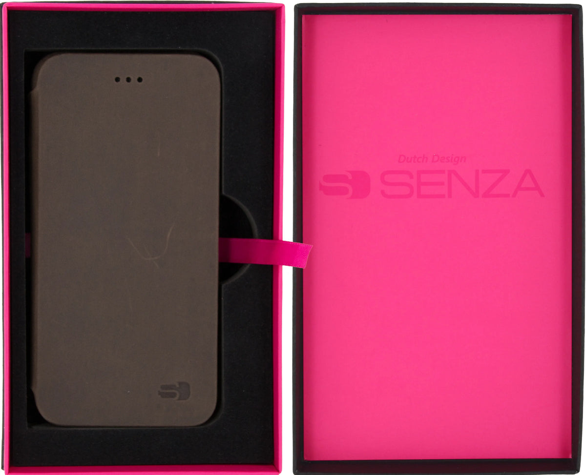 Senza Raw Skinny Leather Booklet Apple Iphone 6/6S Chestnut Brown - Essentify