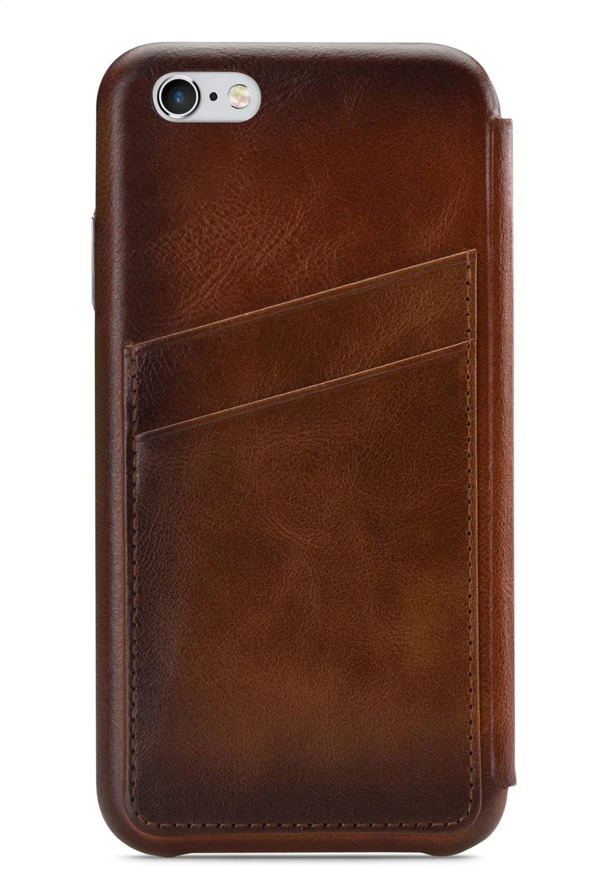 Senza Desire Skinny Leather Wallet Apple Iphone 6/6S Burned Cognac - Essentify