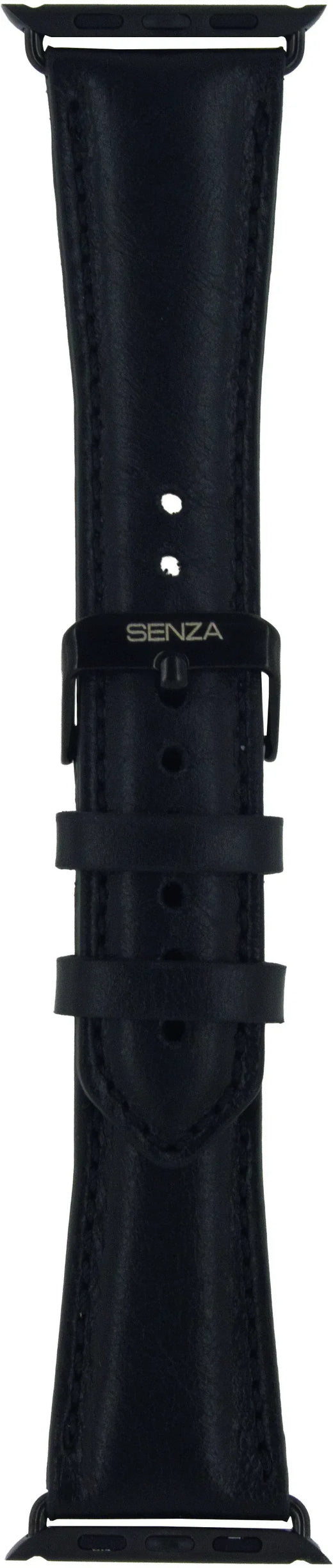 Senza Pure Leather Strap Apple Watch 38Mm Deep Black - Essentify