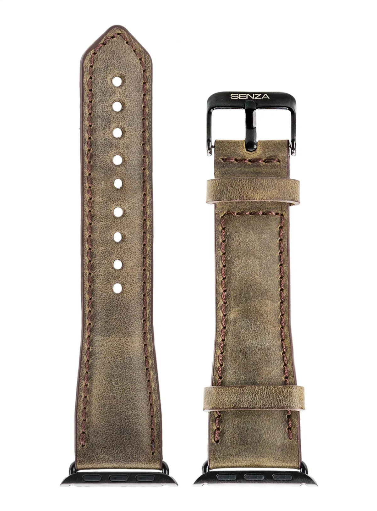 Senza Raw Leather Strap Apple Watch 38Mm Chestnut Brown - Essentify