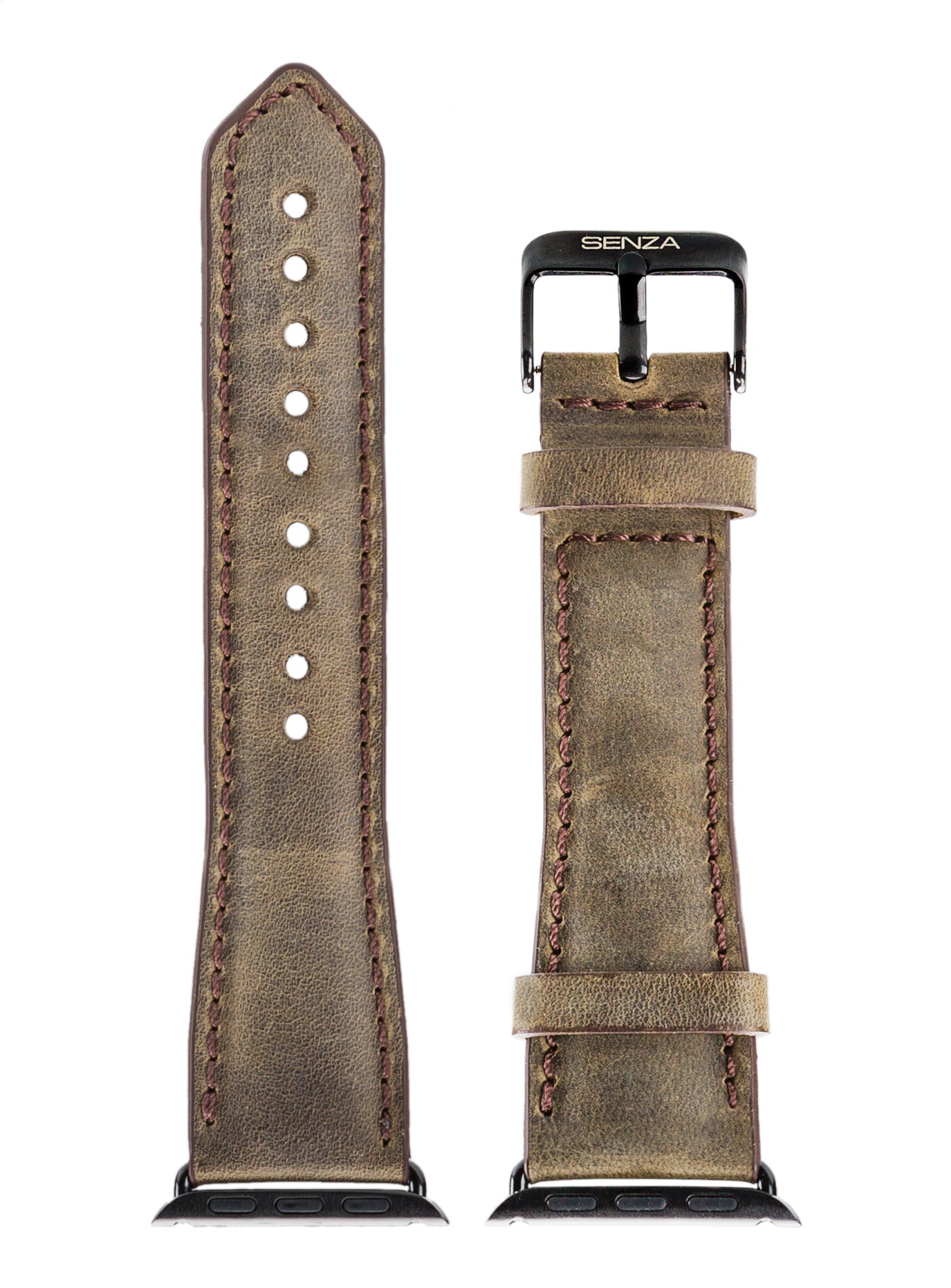 Senza Raw Leather Strap Apple Watch 42Mm Chestnut Brown