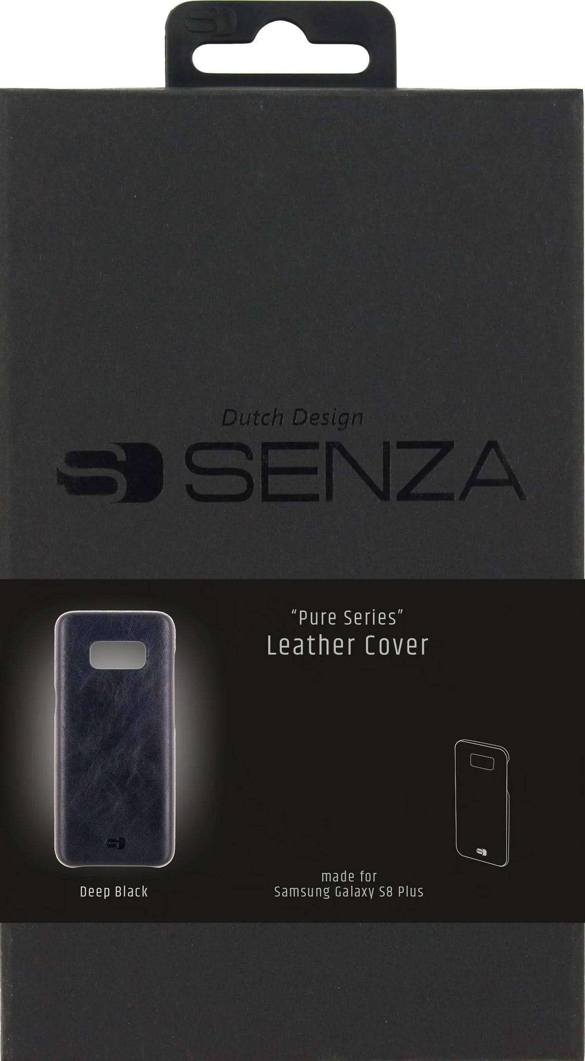 Senza Pure Leather Cover Samsung Galaxy S8+ Deep Black - Essentify