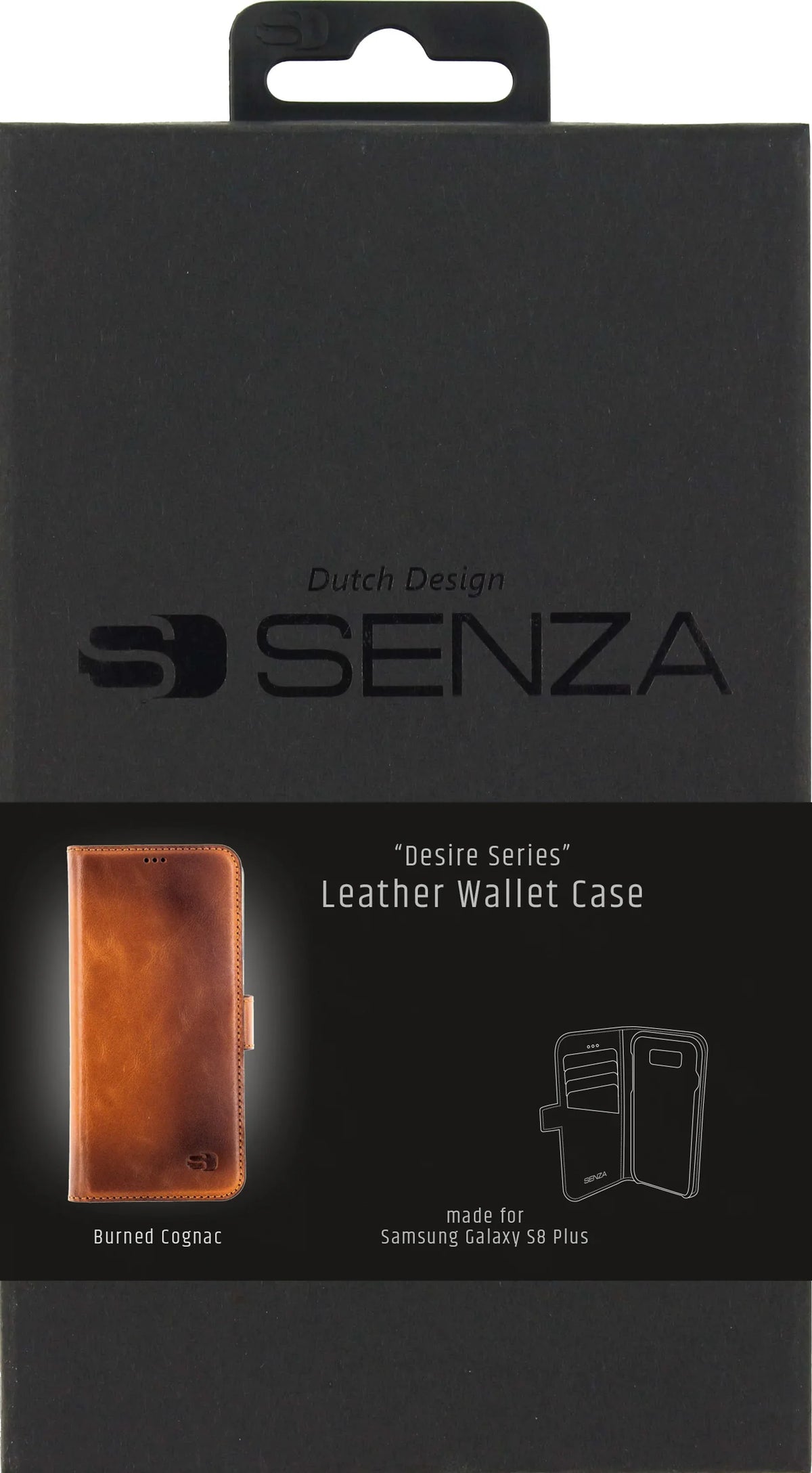 Senza Desire Leather Wallet Samsung Galaxy S8+ Burned Cognac - Essentify