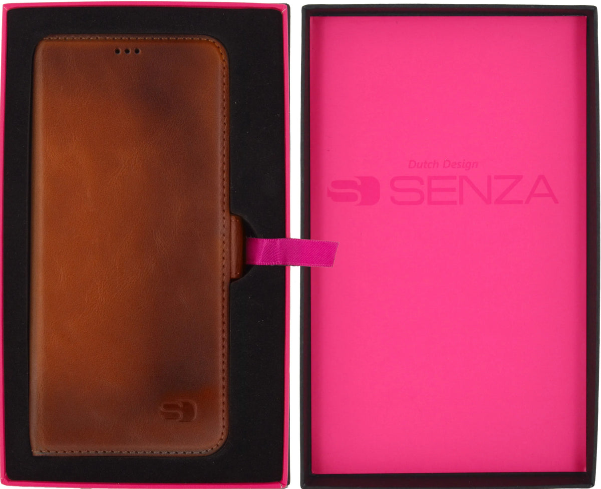 Senza Desire Leather Wallet Samsung Galaxy S8+ Burned Cognac - Essentify