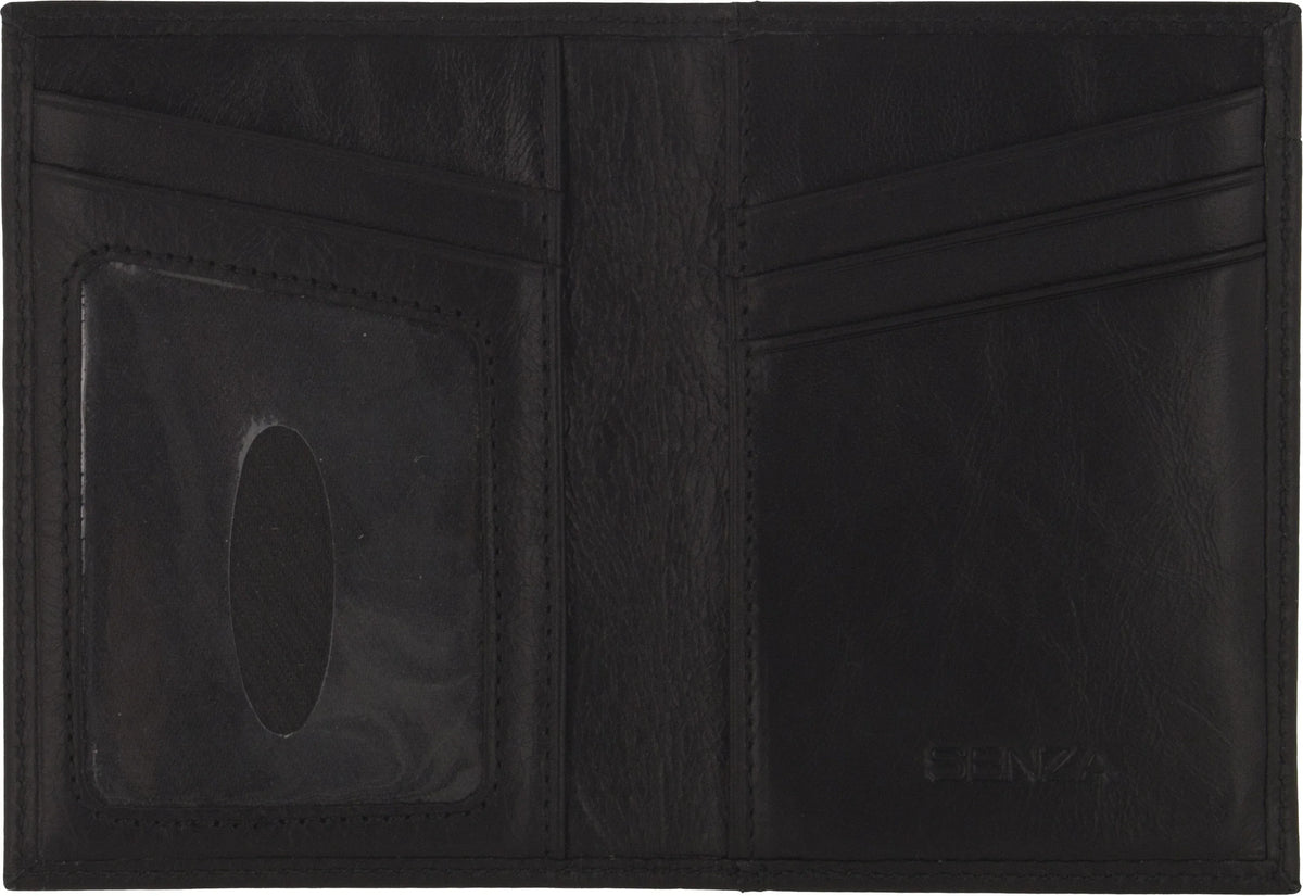 Senza Pure Leather Card Holder Deep Black - Essentify