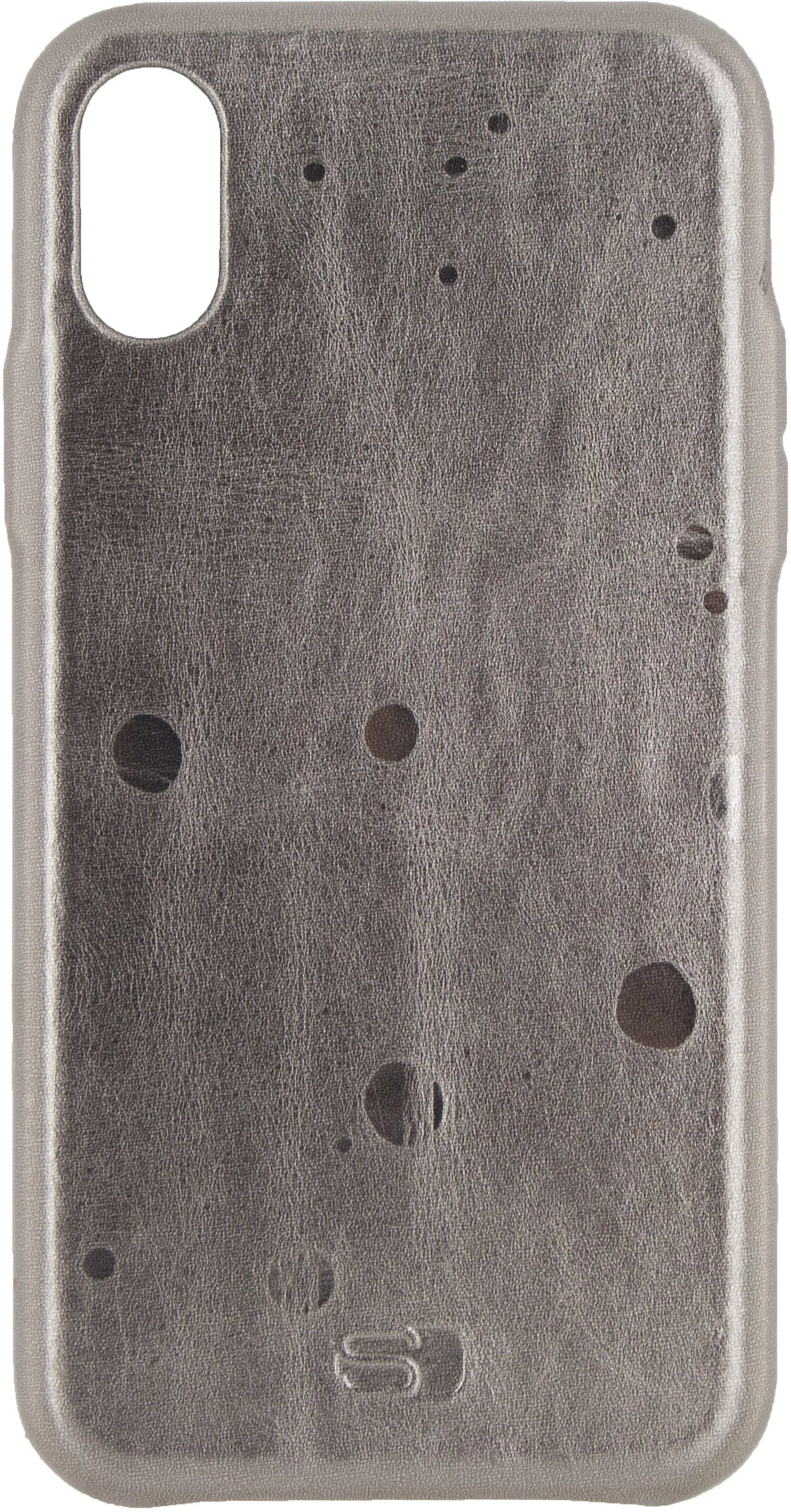 Senza Glam Leather Cover Apple Iphone X/Xs Metallic Grey - Essentify