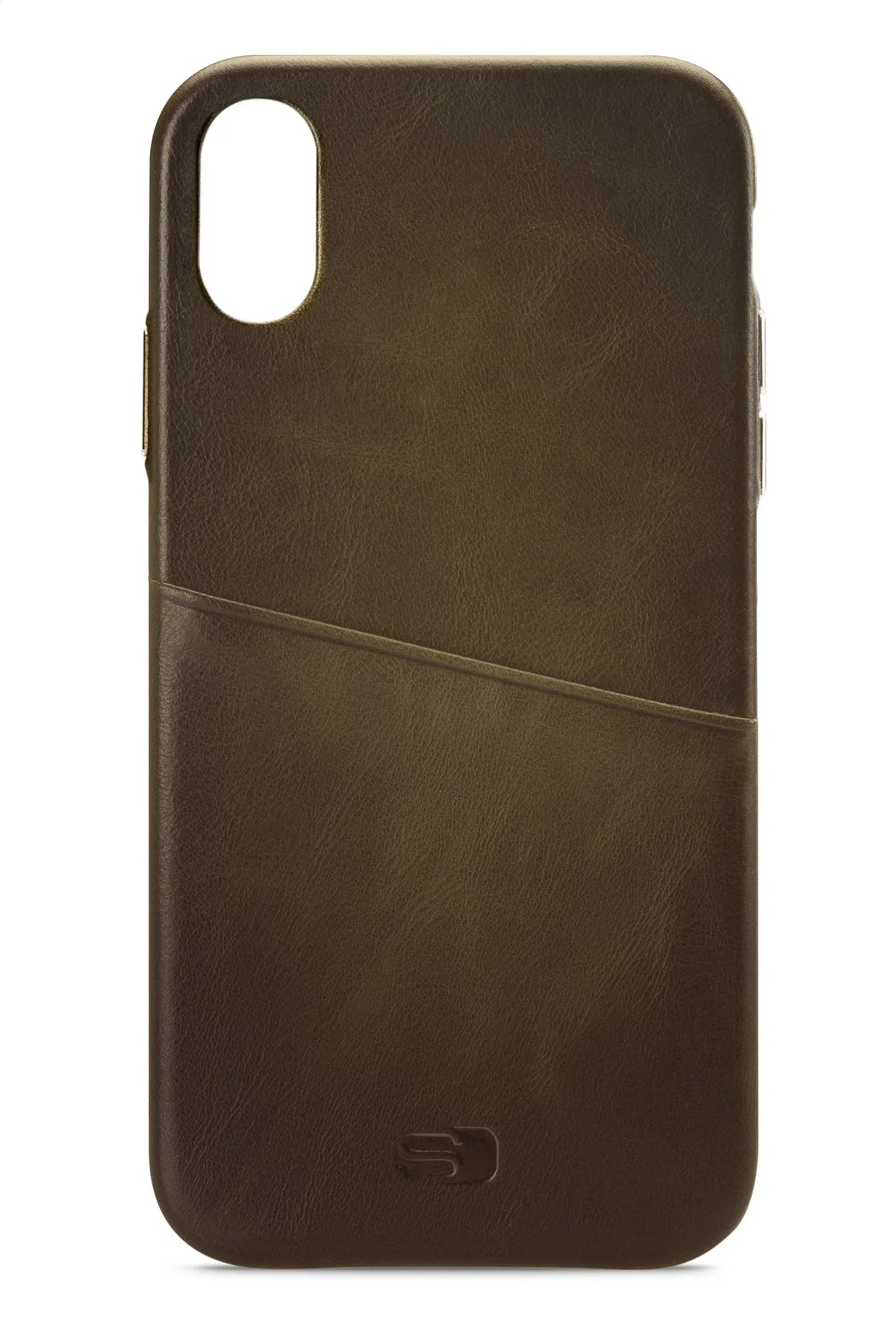 Senza Desire Leather Cover With Card Slot Apple Iphone X/Xs Burned Olive - Essentify