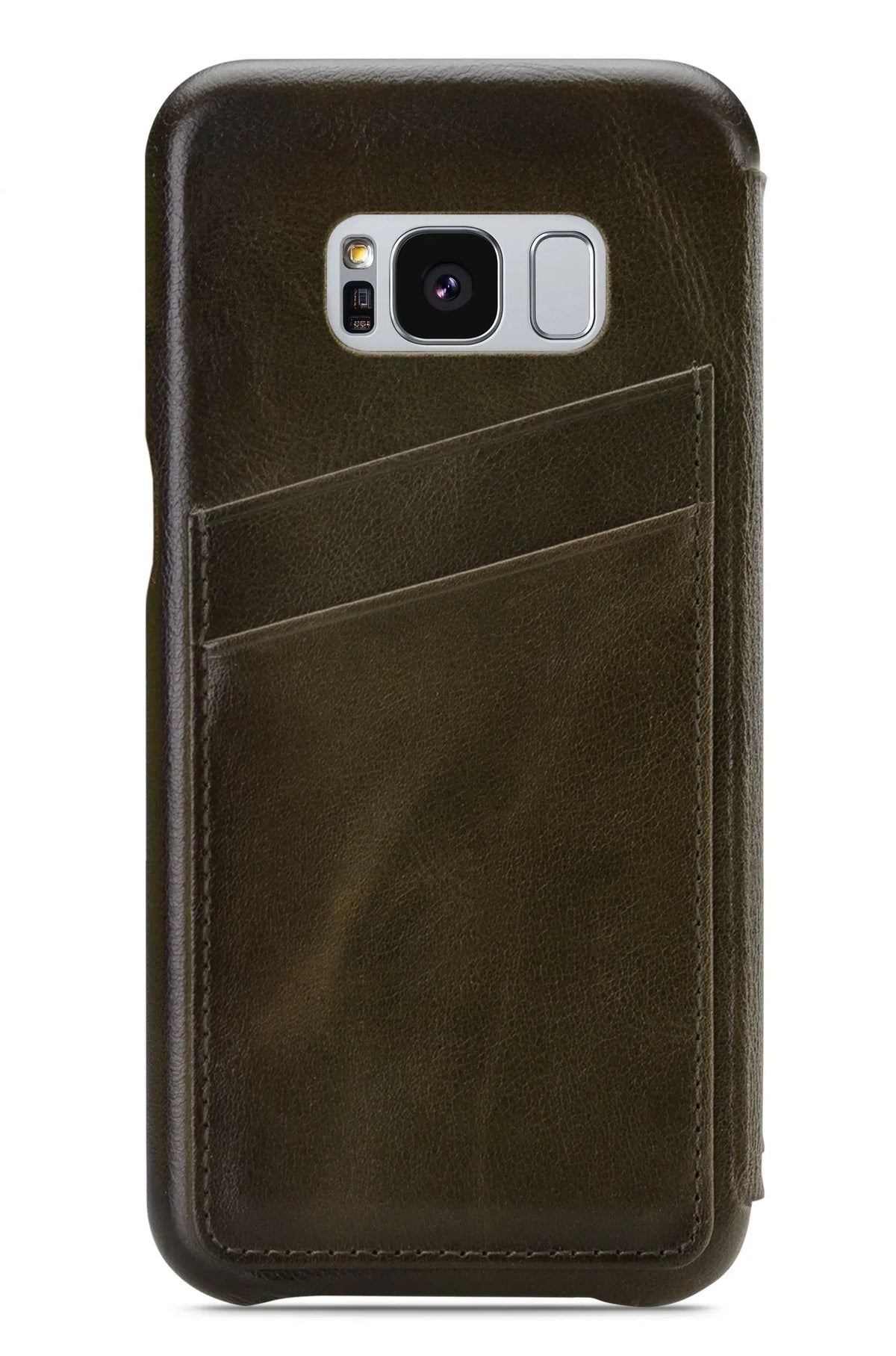 Senza Desire Skinny Leather Wallet Samsung Galaxy S8 Burned Olive - Essentify