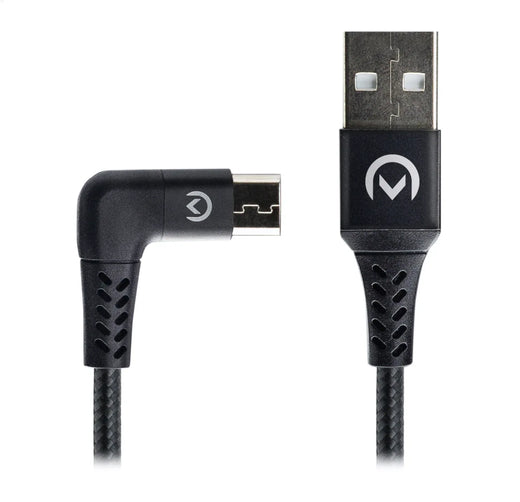 Mobilize Strong Nylon 90° Cable Micro Usb 1.5M. 12W Black - Essentify
