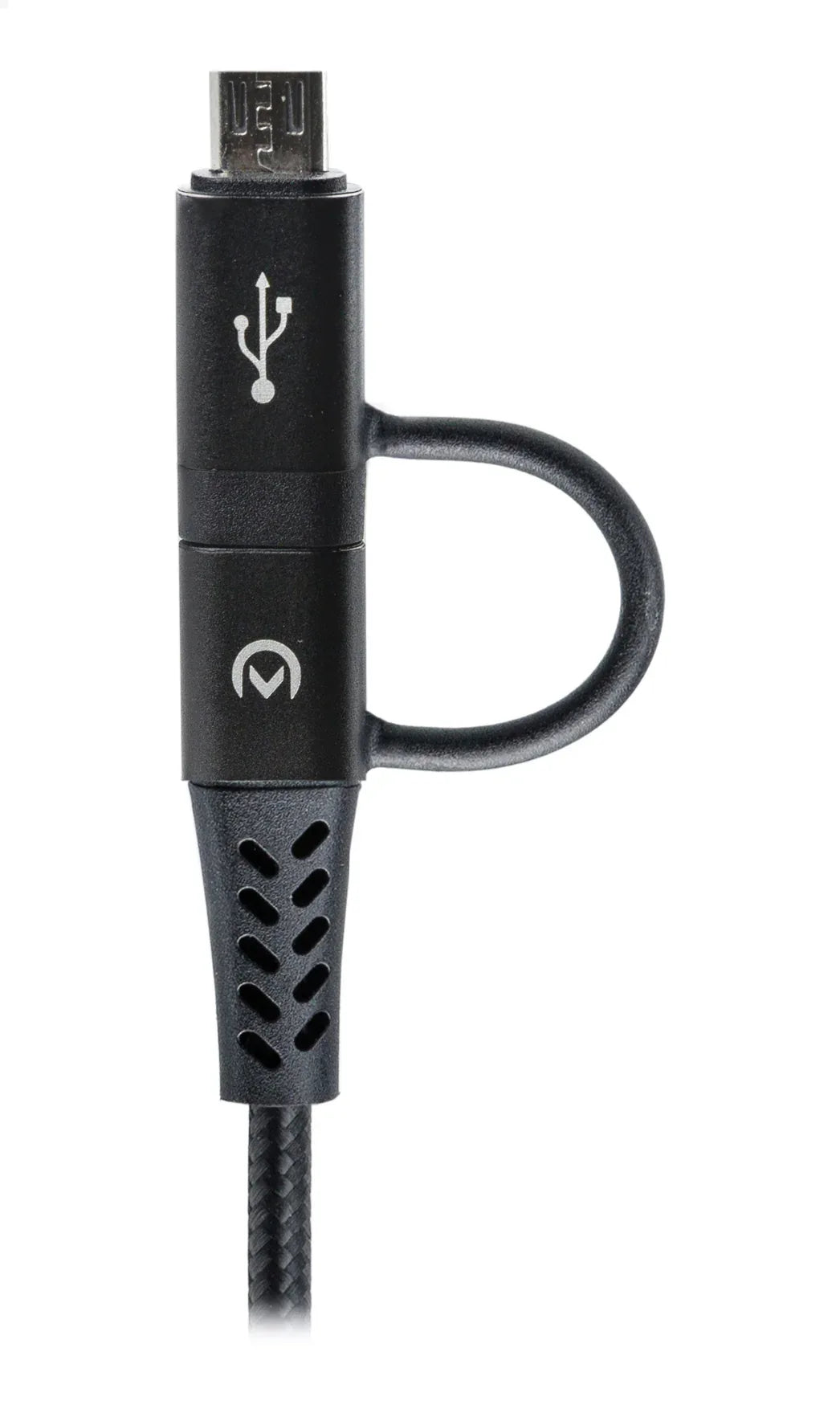 Mobilize Strong Nylon Cable 4In1 Usb, Usb-C To Micro Usb, Usb-C 1.5M Black - Essentify