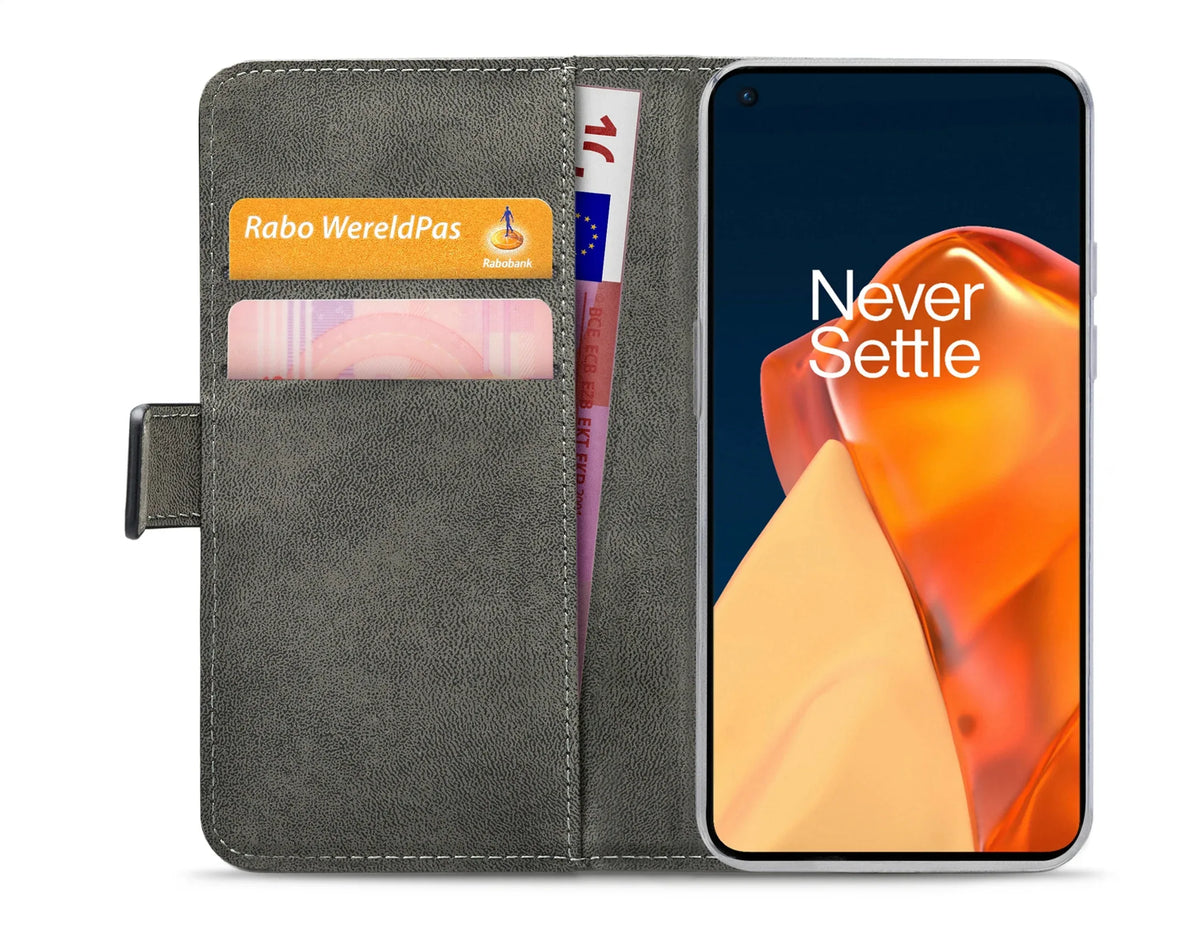 Mobilize Classic Gelly Wallet Book Case Oneplus 9 Black - Essentify
