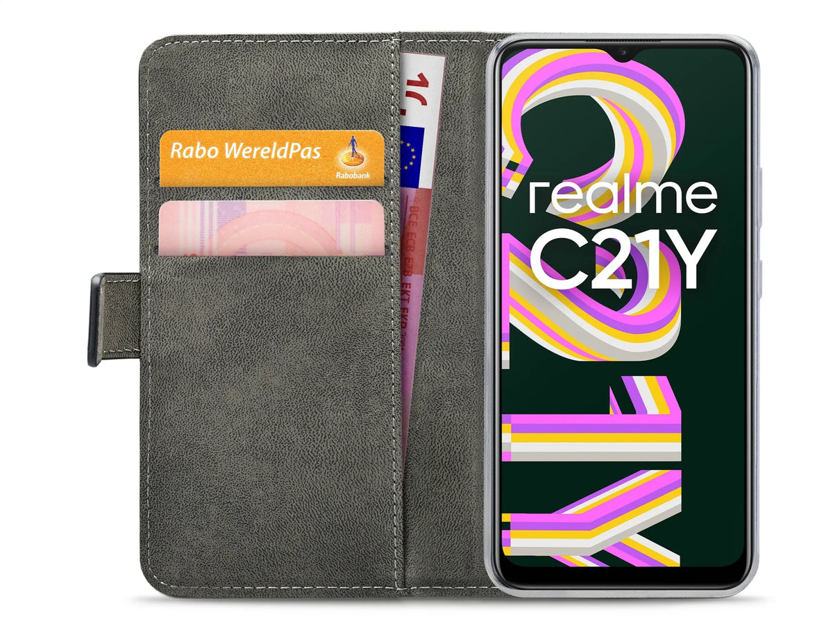 Mobilize Classic Gelly Wallet Book Case Realme C21Y Black - Essentify