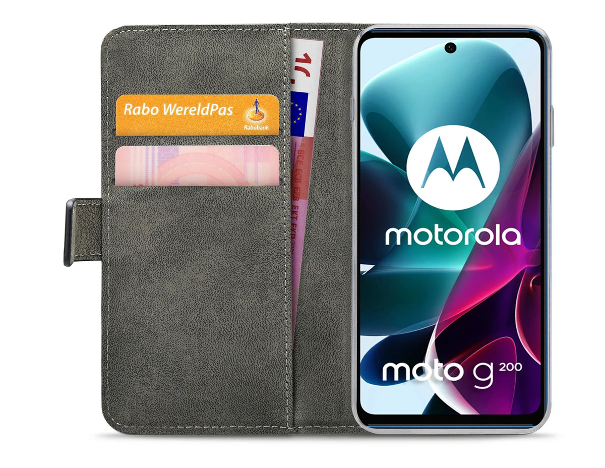 Mobilize Classic Gelly Wallet Book Case Motorola Moto G200 5G Black - Essentify