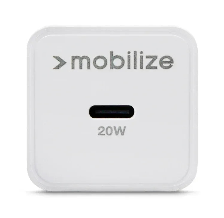 Mobilize Wall Charger Usb-C 20W With Pd + Mfi Lightning Nylon Cable 1.2M White - Essentify