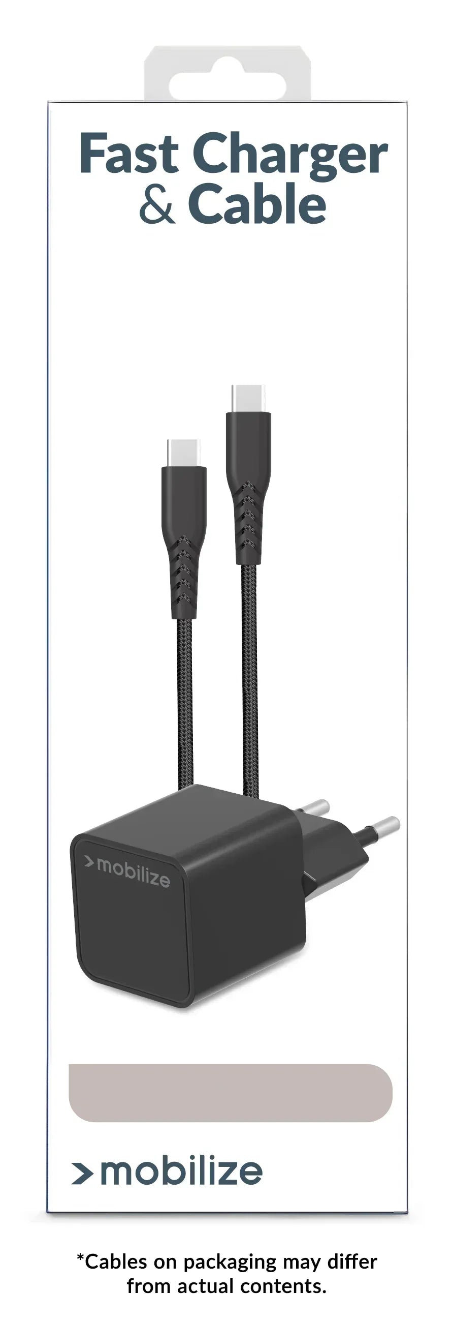 Mobilize Wall Charger Usb-C 20W With Pd + Mfi Lightning Nylon Cable 1.2M Black - Essentify