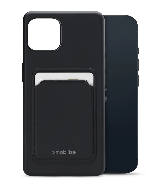 Mobilize Rubber Gelly Card Case Apple Iphone 13 Matt Black - Essentify